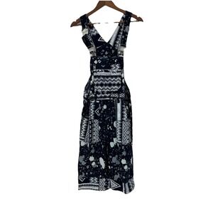 Vtg Streetwear Artsy Baggy Oversized Cropped Overalls XL Women Denim